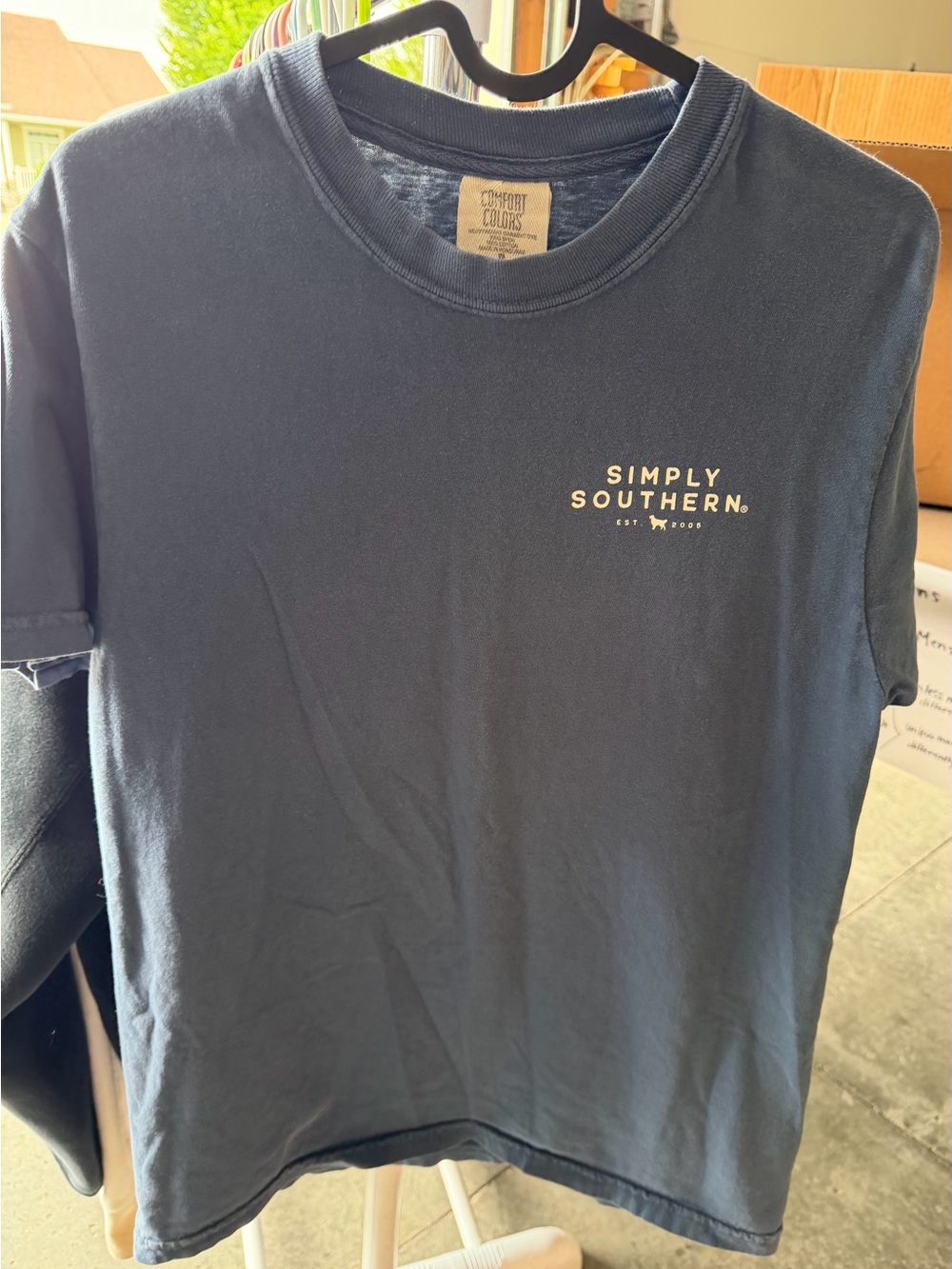 Simply Southern Navy Short-Sleeve Tee with Small Chest Logo